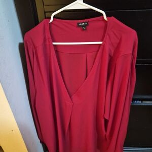 Torrid Red V-Neck Blouse